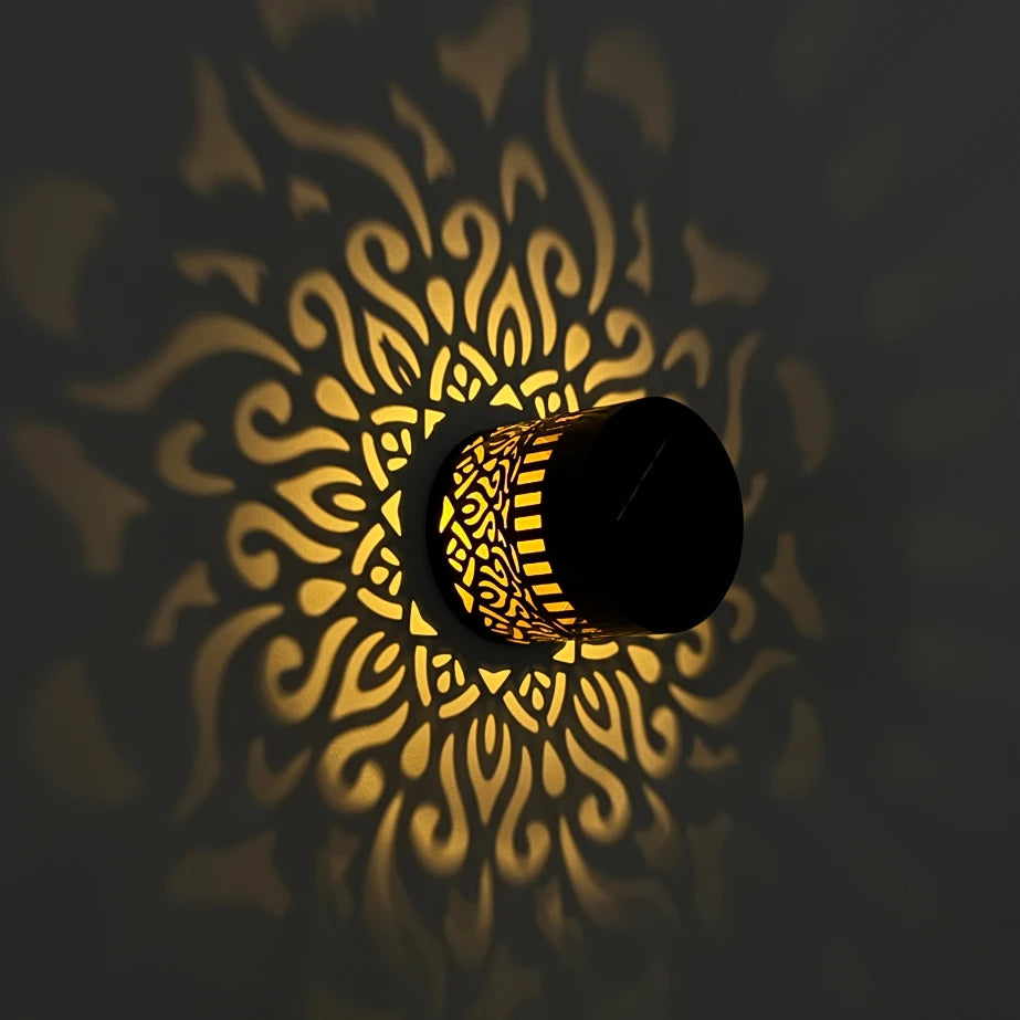Mandala Solar Wall Lanterns – Set of 2, Patterned Light