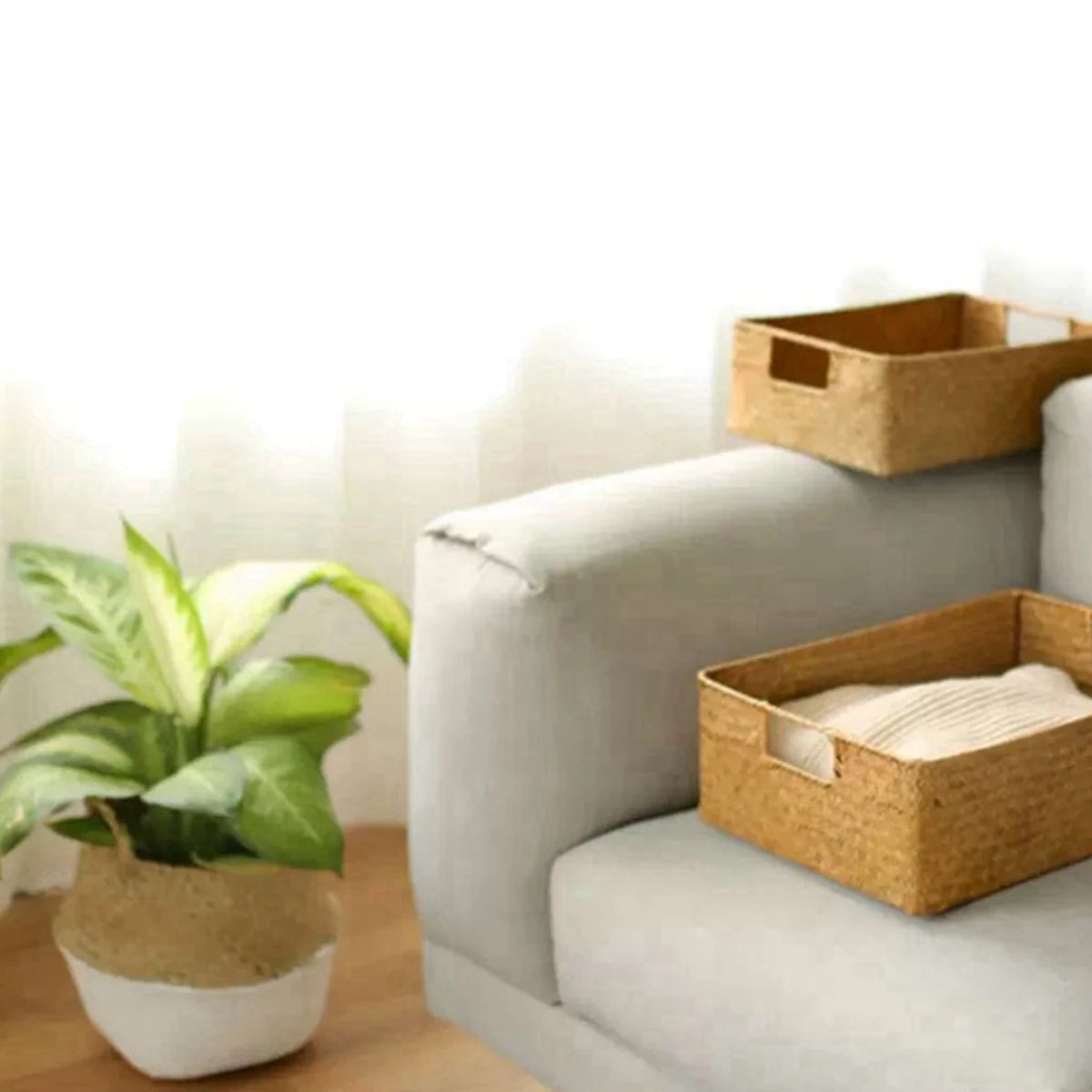 Seagrass Storage Basket with Handles