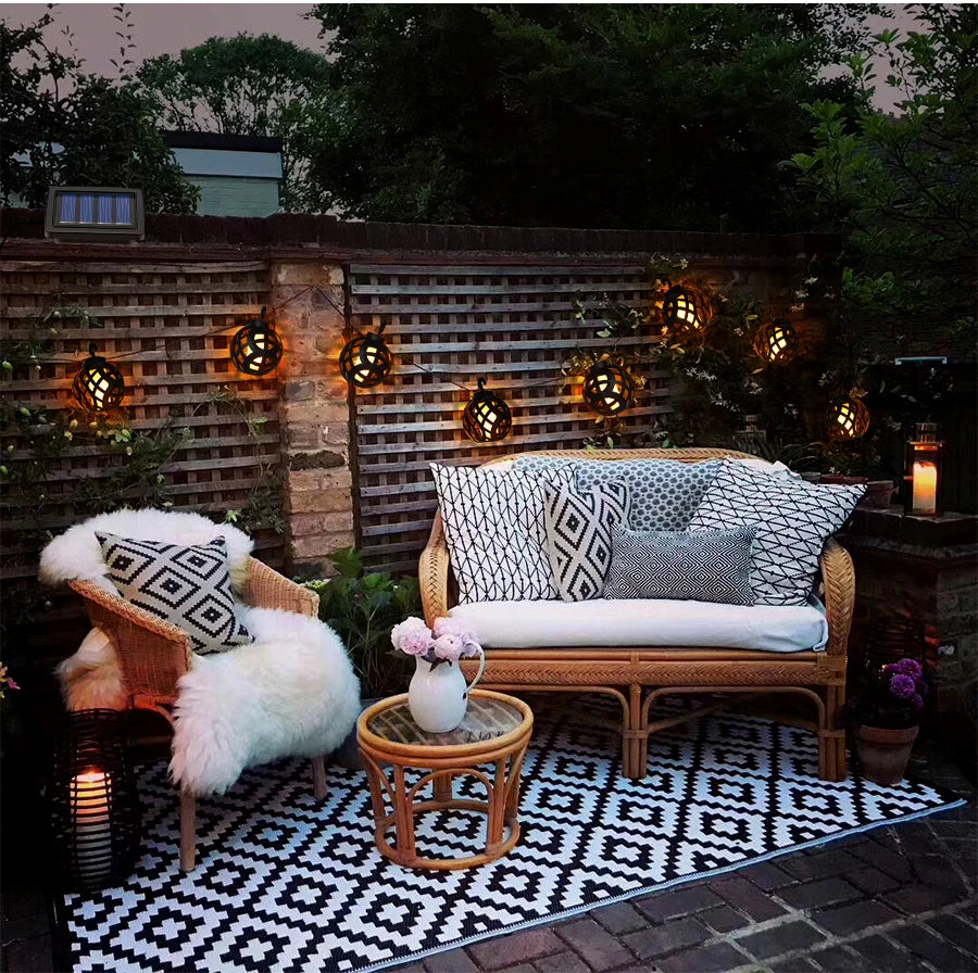 Solar Lantern String Lights – Flickering Flame Effect, 5 m
