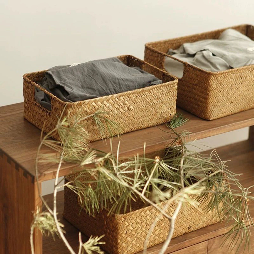 Seagrass Storage Basket with Handles