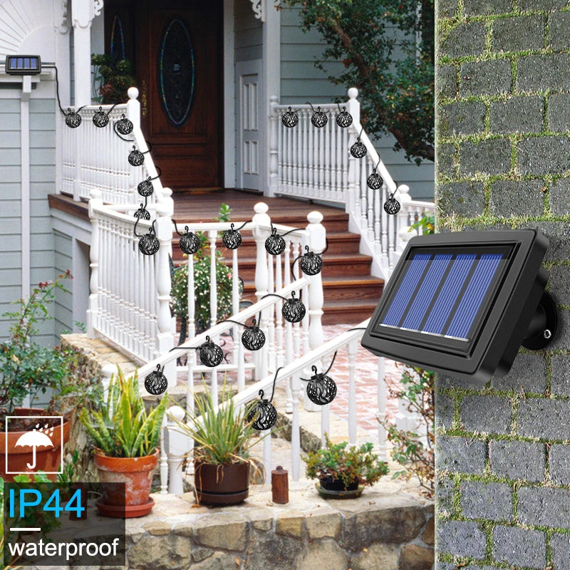 Solar Lantern String Lights – Flickering Flame Effect, 5 m