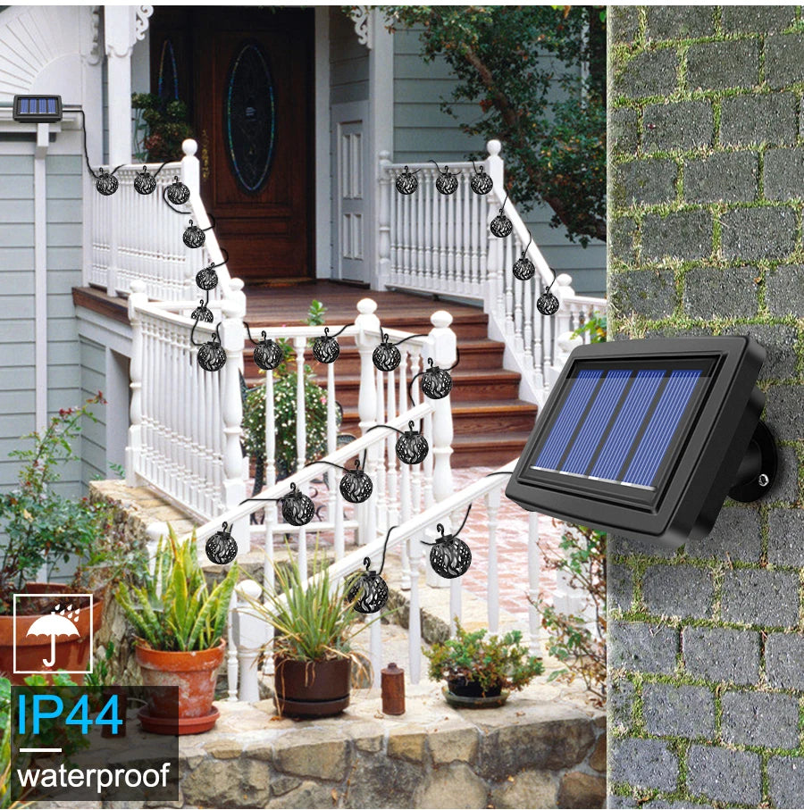 Solar Lantern String Lights – Flickering Flame Effect, 5 m