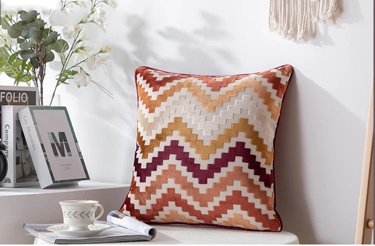 Zigzag Velvet Cushion Cover – 45 × 45 cm