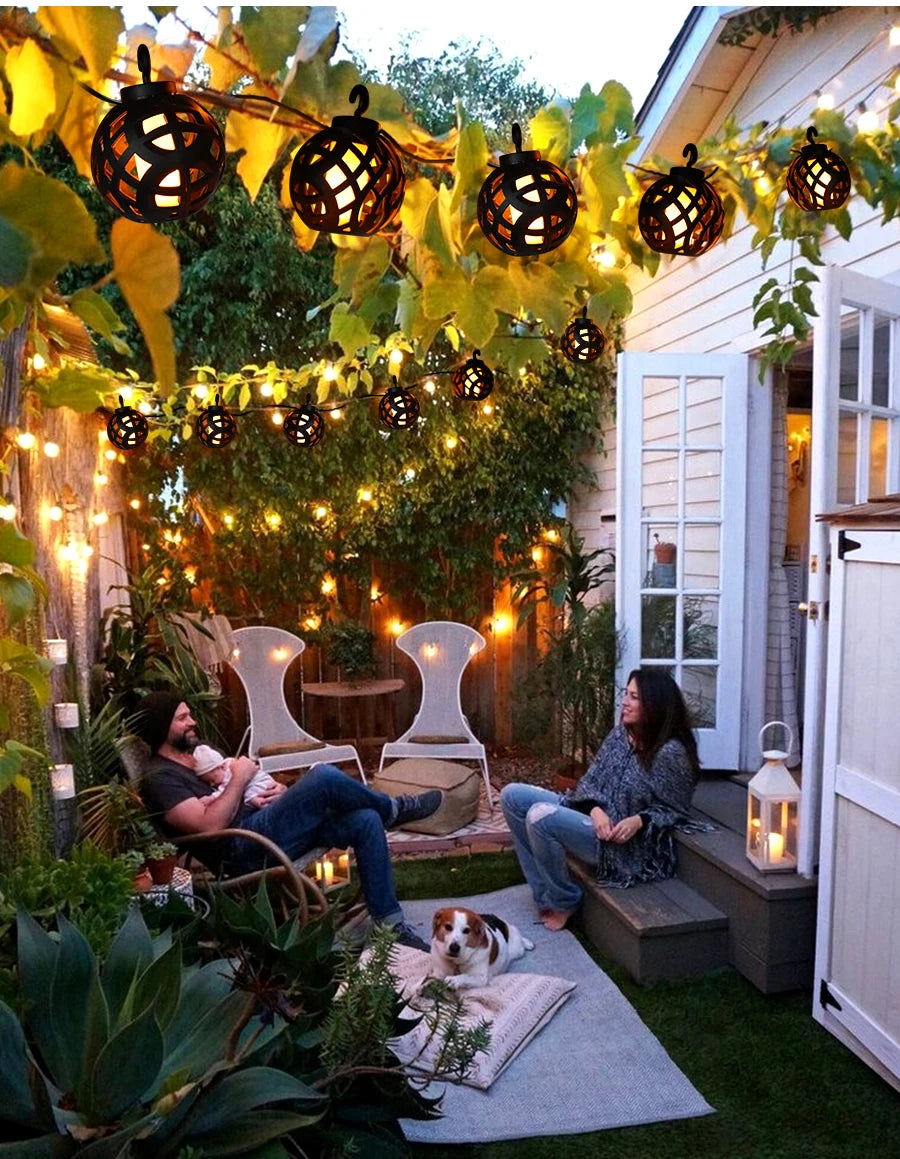 Solar Lantern String Lights – Flickering Flame Effect, 5 m