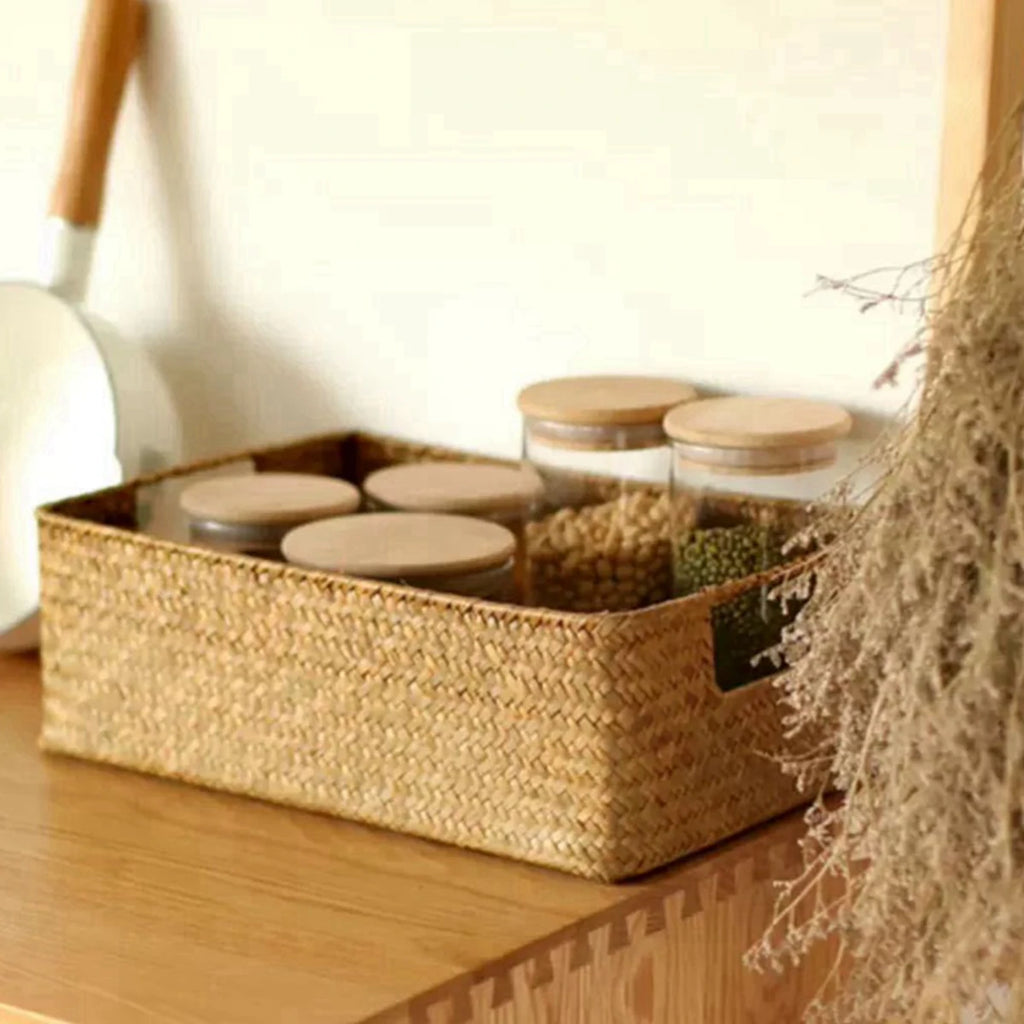 Seagrass Storage Basket with Handles
