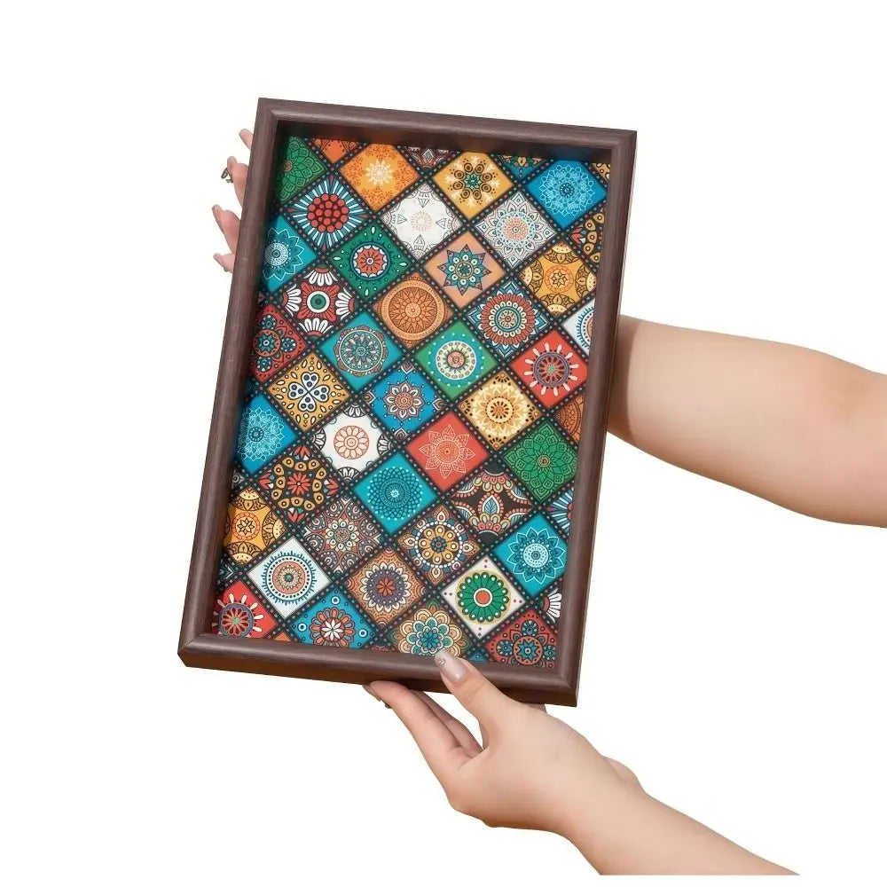 Mosaic Tile Wooden Tray – 30 × 20 cm