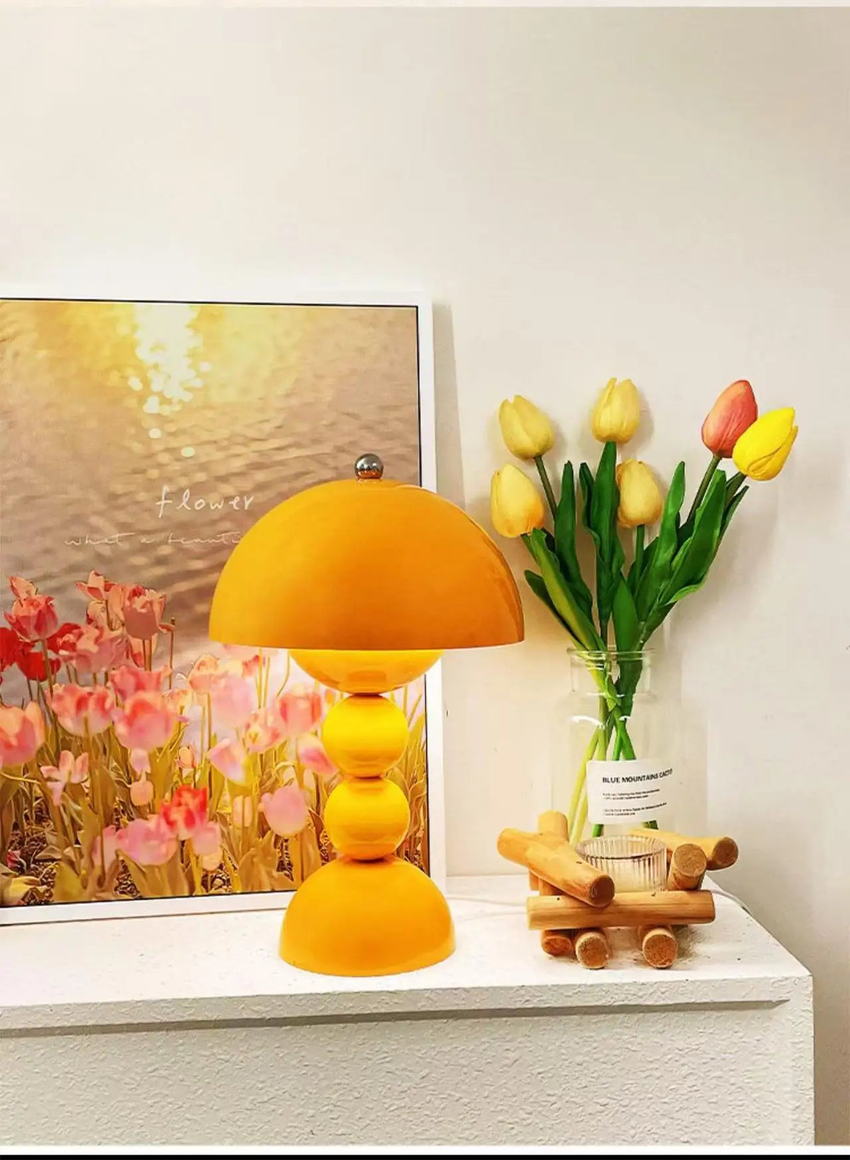 Stacked Mushroom Cordless Lamp – Rechargeable, 28 cm