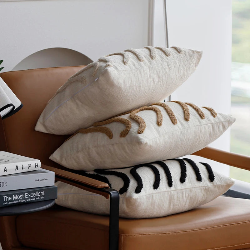 Tufted Swirl Chenille Cushion Cover – 45 × 45 cm