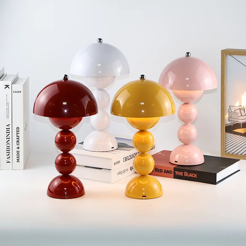 Stacked Mushroom Cordless Lamp – Rechargeable, 28 cm