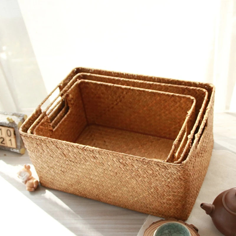 Seagrass Storage Basket with Handles