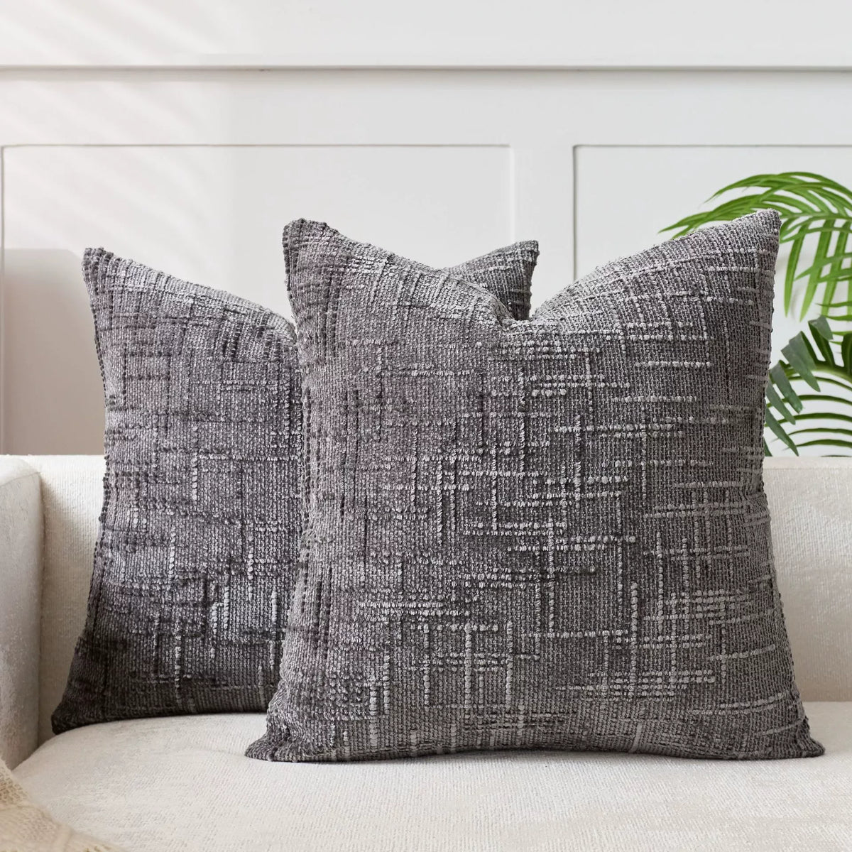 Textured Woven Cushion Covers – Set of 2, 45 × 45 cm