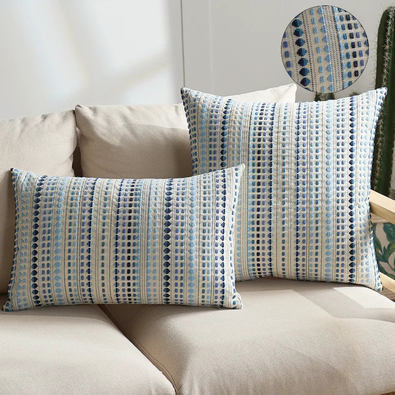 Dotted Stripe Woven Cushion Cover – 45 × 45 cm