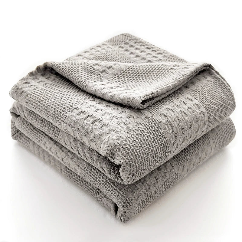 Cotton Waffle Throw Blanket – 100 × 150 cm