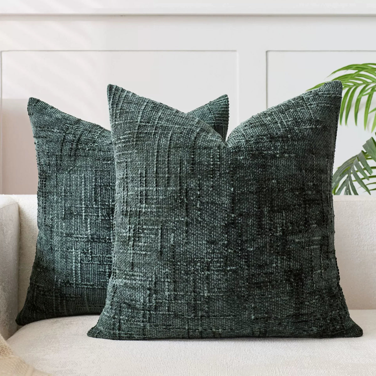 Textured Woven Cushion Covers – Set of 2, 45 × 45 cm