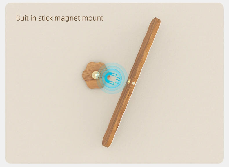 Wood-Look Magnetic Light Bar – Rechargeable, Touch Dimmable