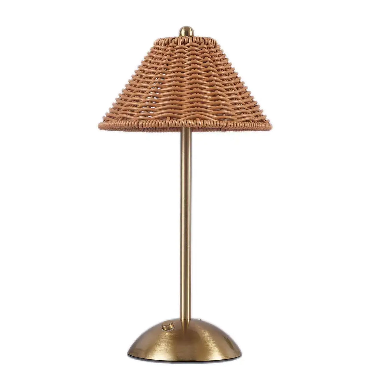 Rattan-Look Shade Cordless Table Lamp – Rechargeable