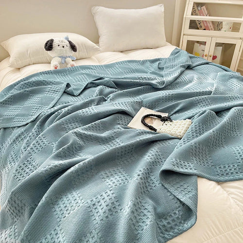 Cotton Waffle Throw Blanket – 100 × 150 cm