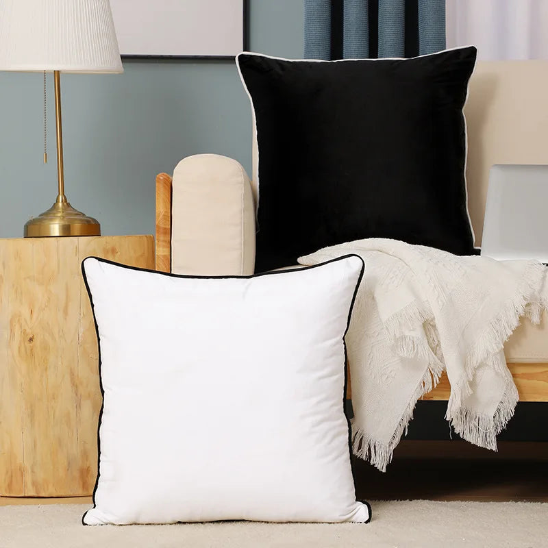 Piped Velvet Cushion Cover – 45 × 45 cm