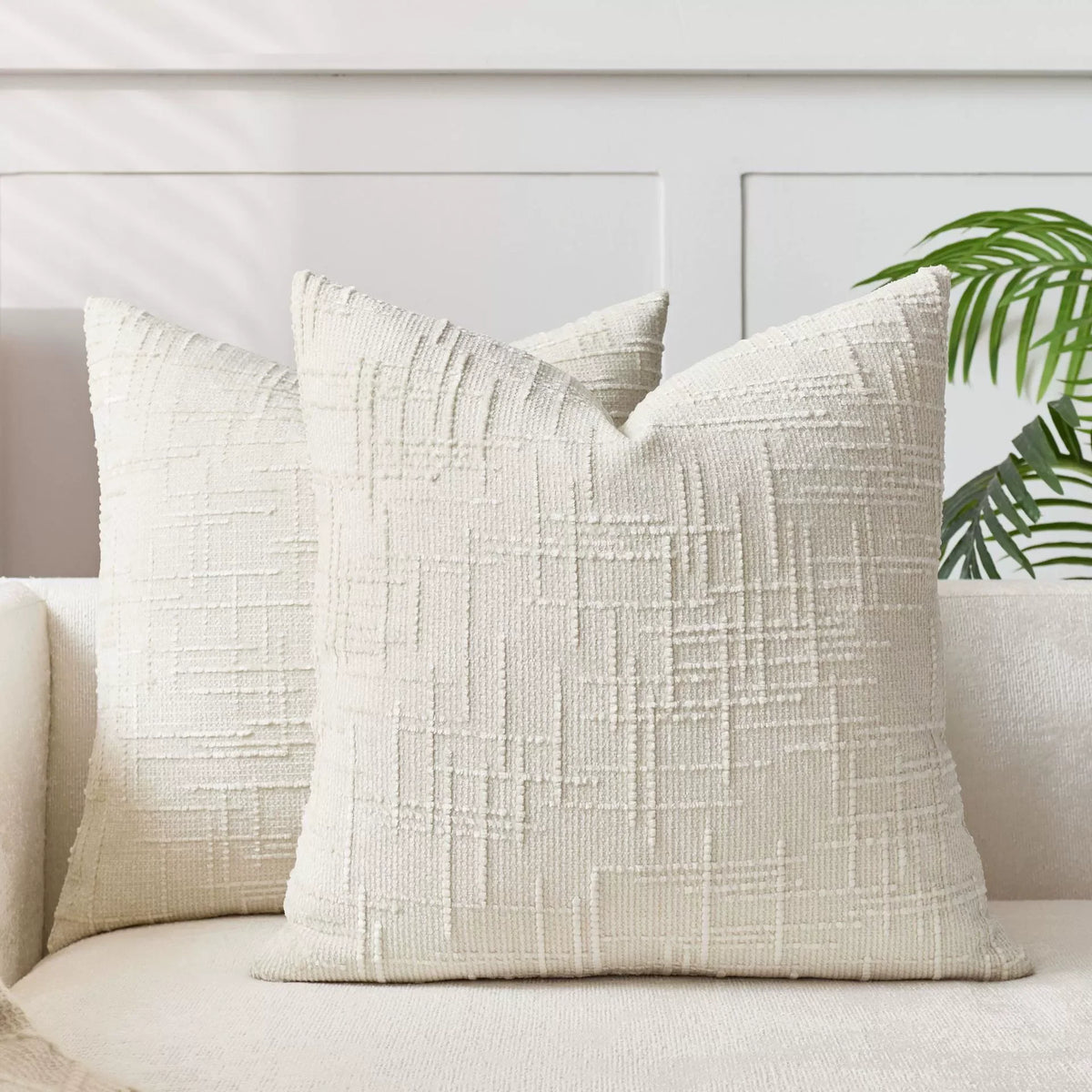 Textured Woven Cushion Covers – Set of 2, 45 × 45 cm