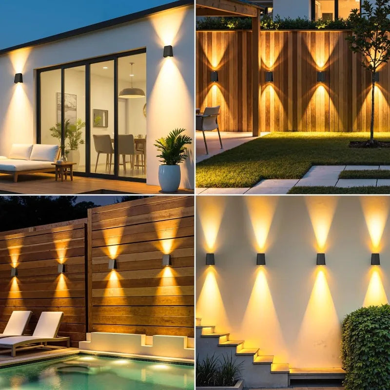 Solar Up & Down Wall Light – Warm White, IP65, Wire-Free