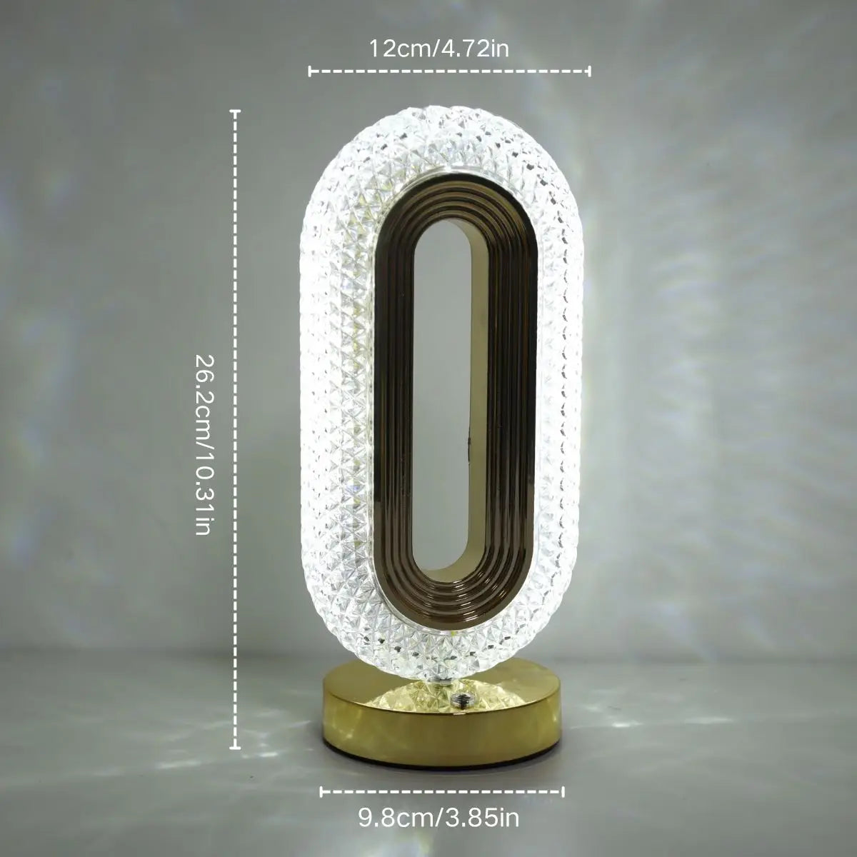Oval Crystal-Look Ring Cordless Lamp – Rechargeable