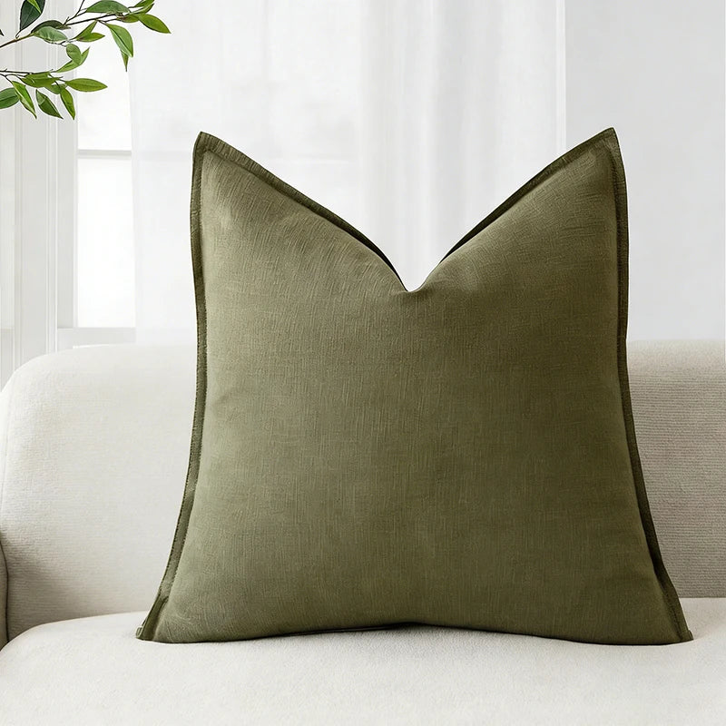 Cotton-Ramie Cushion Cover with Flange – 45 × 45 cm