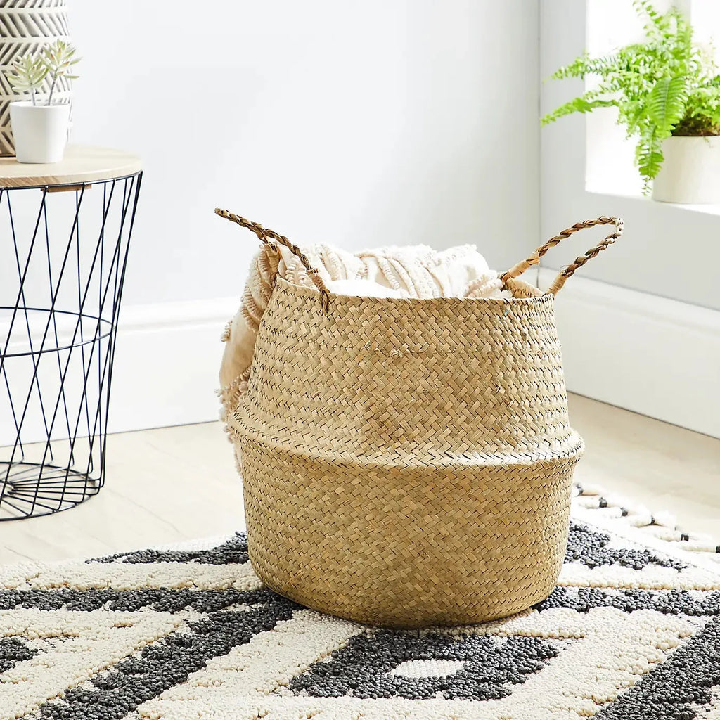 Seagrass Belly Basket with Handles