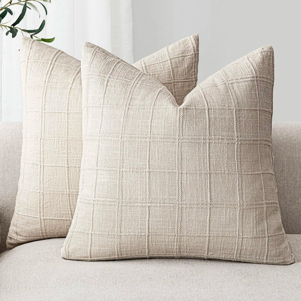 Textured Woven Cushion Covers – Set of 2, 45 × 45 cm