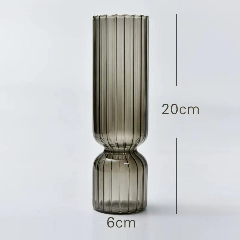 Ribbed Coloured Glass Bud Vase