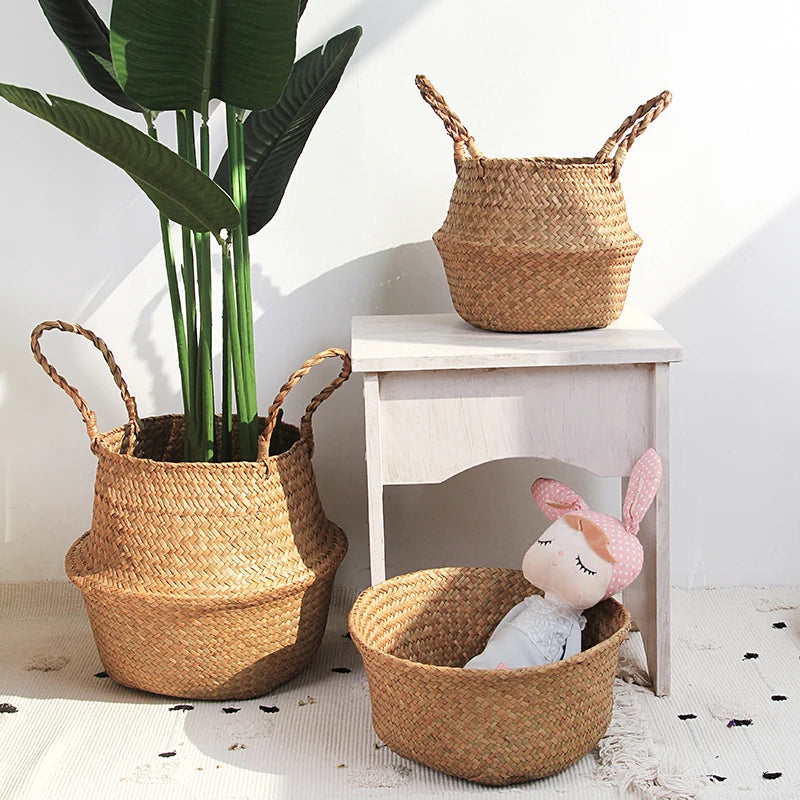 Seagrass Belly Basket with Handles