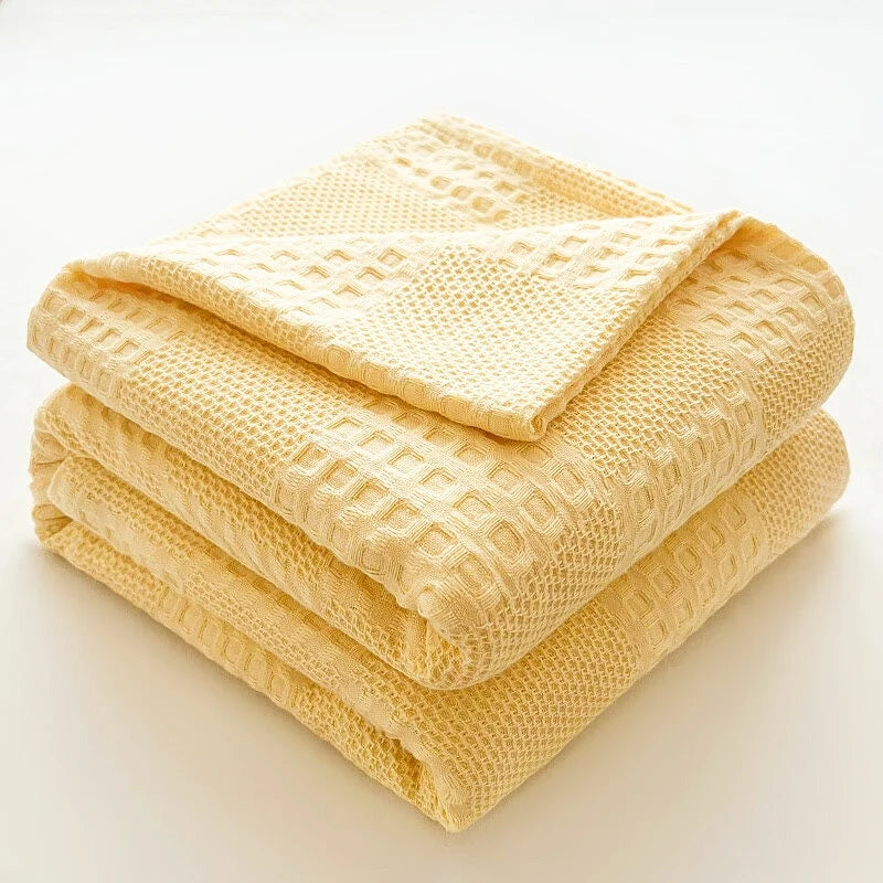 Cotton Waffle Throw Blanket – 100 × 150 cm