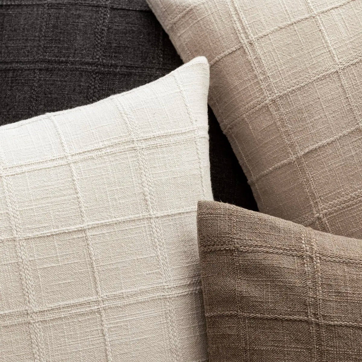 Textured Woven Cushion Covers – Set of 2, 45 × 45 cm