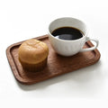 Walnut-Tone Wooden Serving Tray