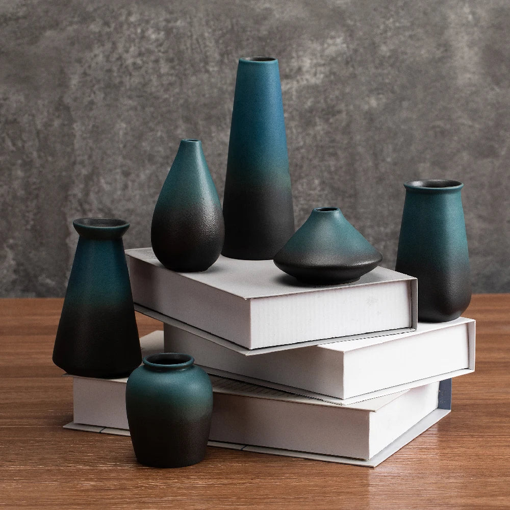 Matte Ceramic Bud Vase – Small Sculptural Shapes