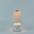 Pleated Shade Cordless Bedside Lamp – Rechargeable LED