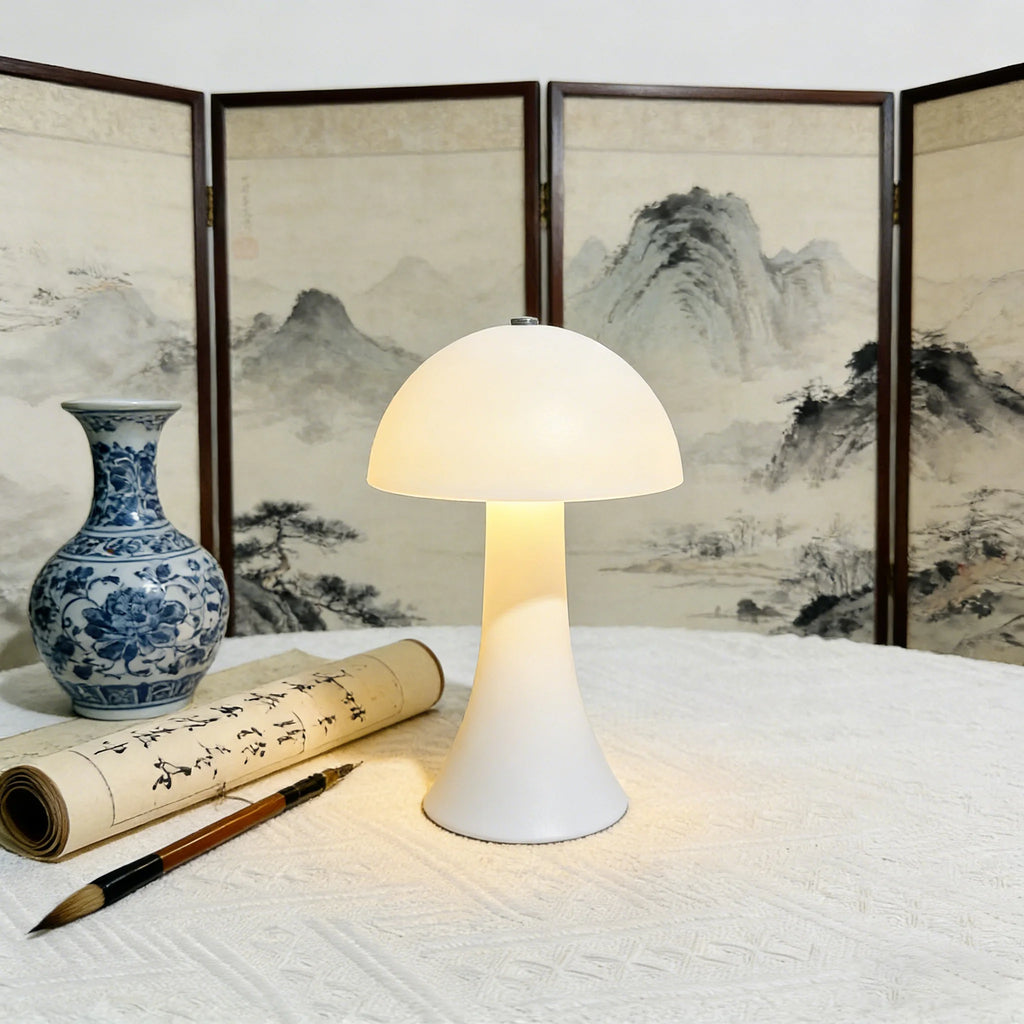 Minimal Mushroom Cordless Lamp – Rechargeable, Dimmable