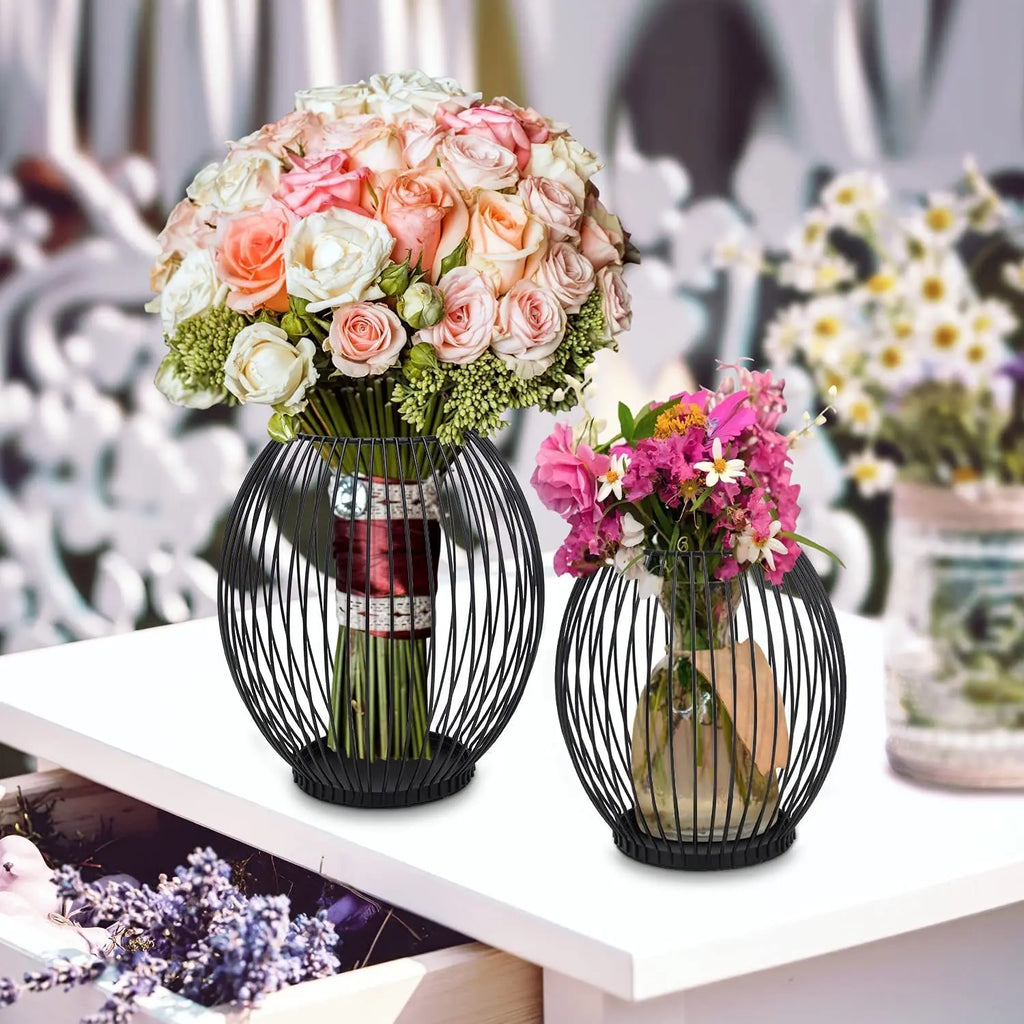 Wire Lantern Candle Holder – Black Iron
