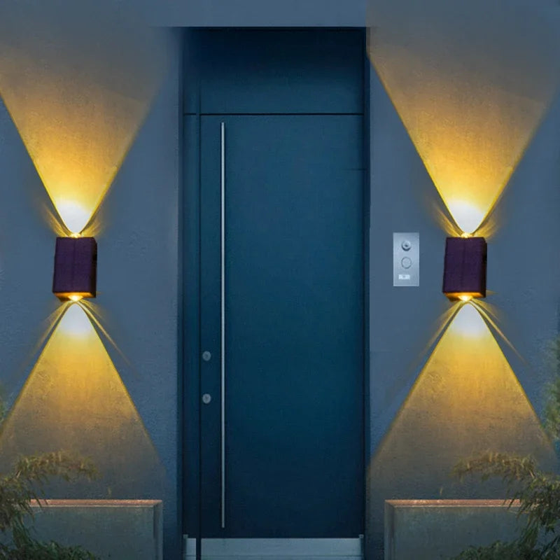 Solar Up & Down Wall Light – Warm White, IP65, Wire-Free