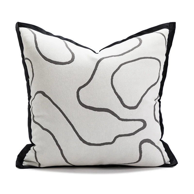 Black and White Jacquard Cushion Cover – 45 × 45 cm