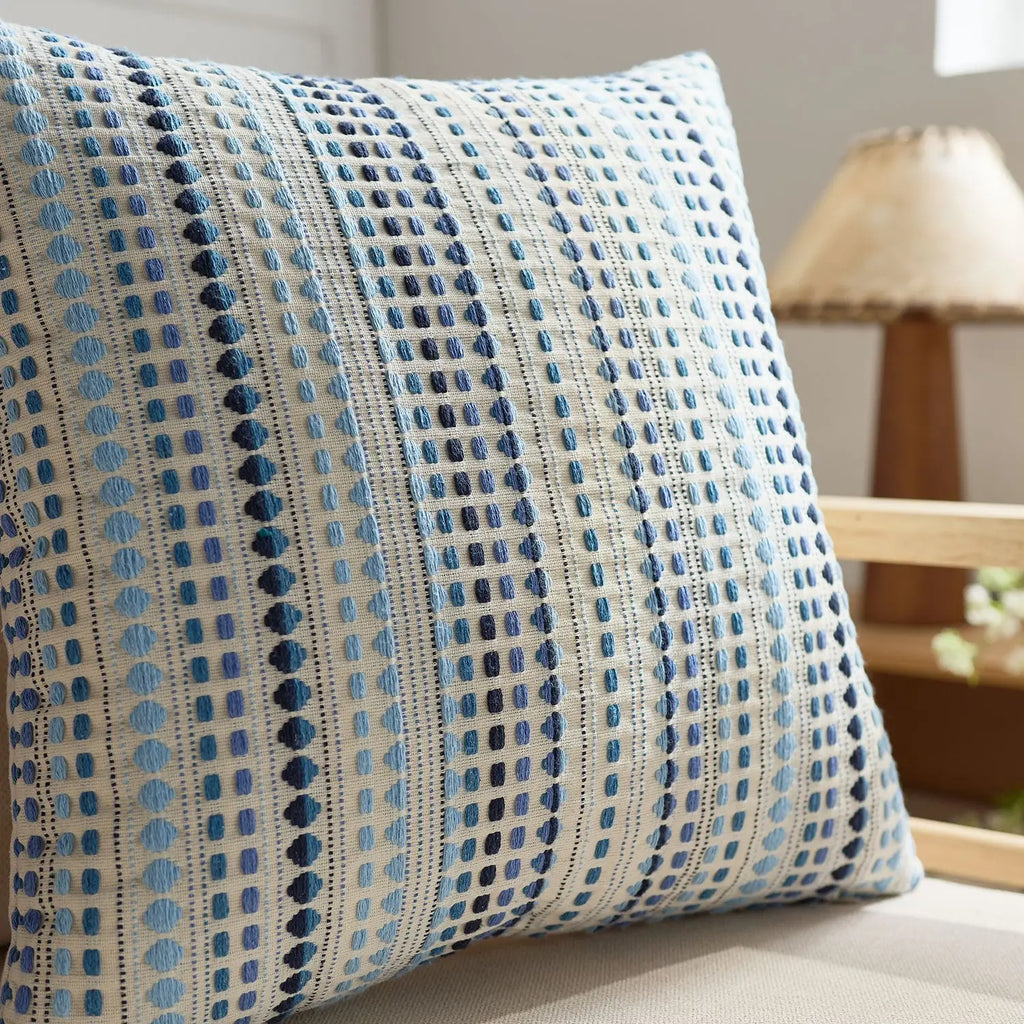 Dotted Stripe Woven Cushion Cover – 45 × 45 cm