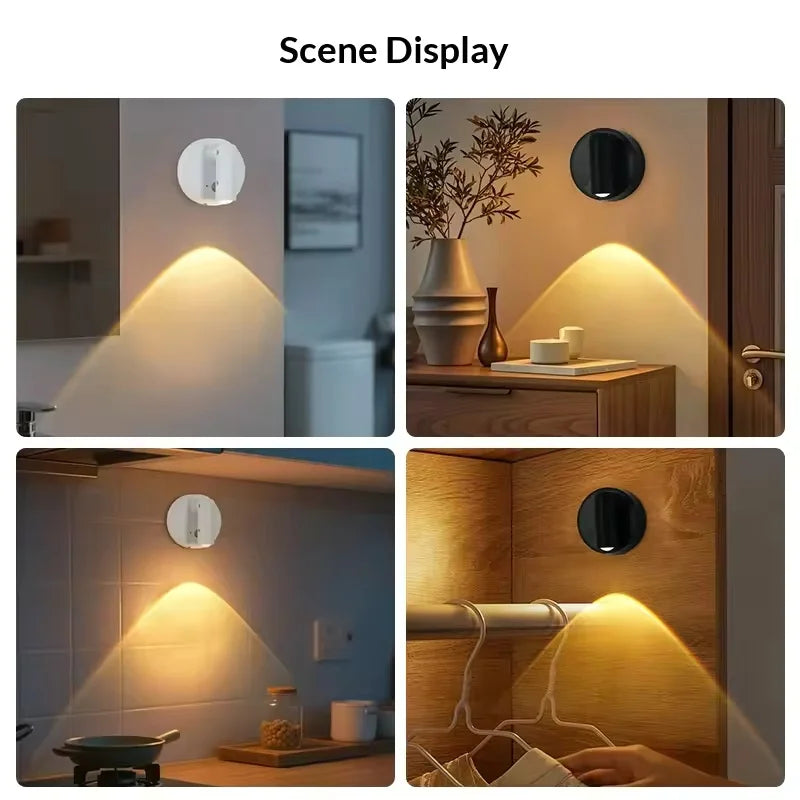 Magnetic Wall Spotlight with Motion Sensor – Rechargeable, No Wiring