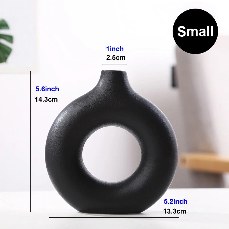 Donut Ceramic Vase – Matte Finish