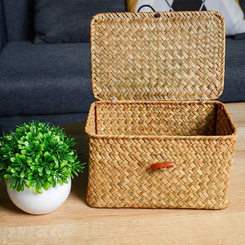 Seagrass Lidded Storage Box