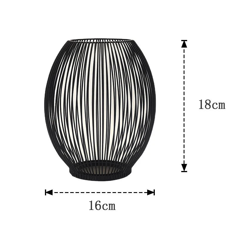 Wire Lantern Candle Holder – Black Iron