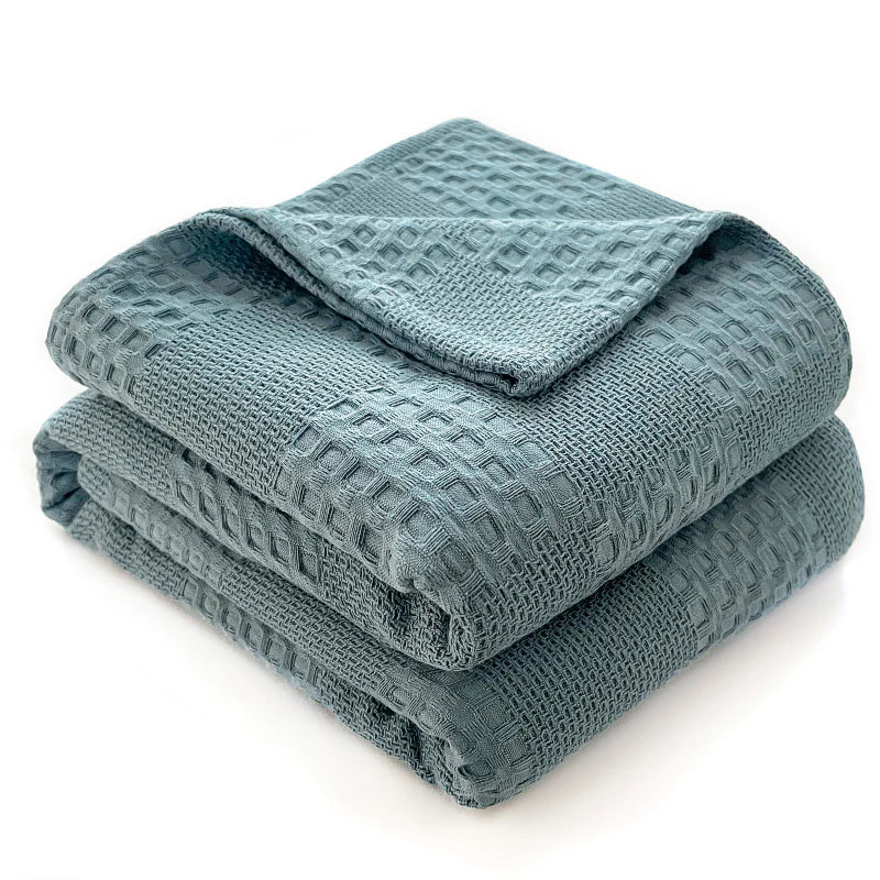 Cotton Waffle Throw Blanket – 100 × 150 cm