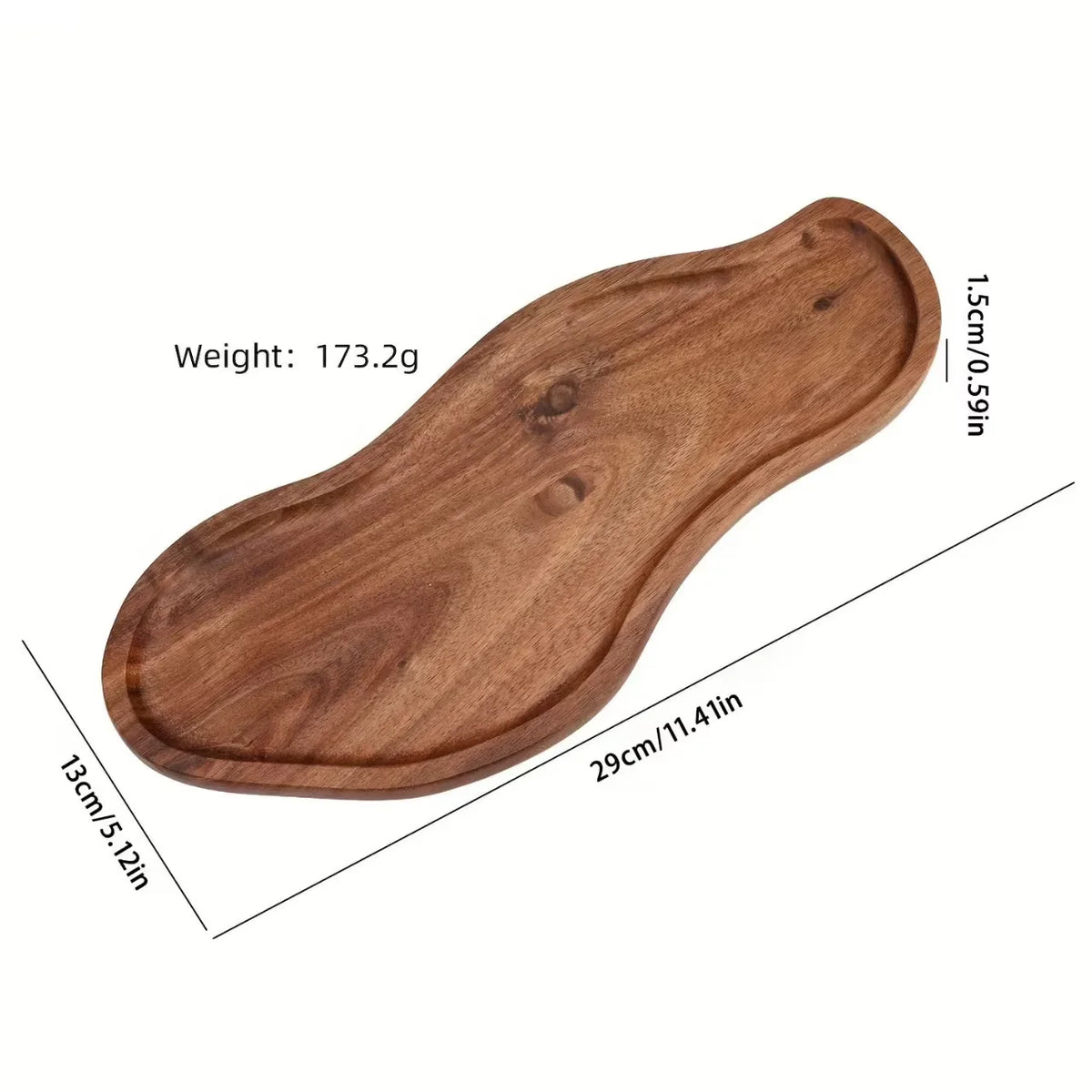 Cloud-Shaped Wooden Tray – Natural Wood Grain
