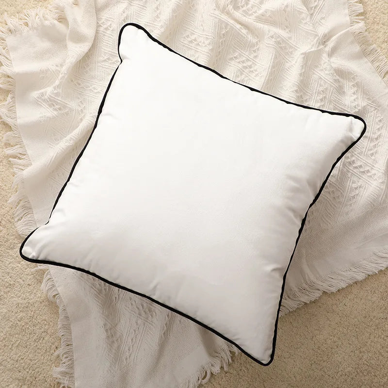 Piped Velvet Cushion Cover – 45 × 45 cm