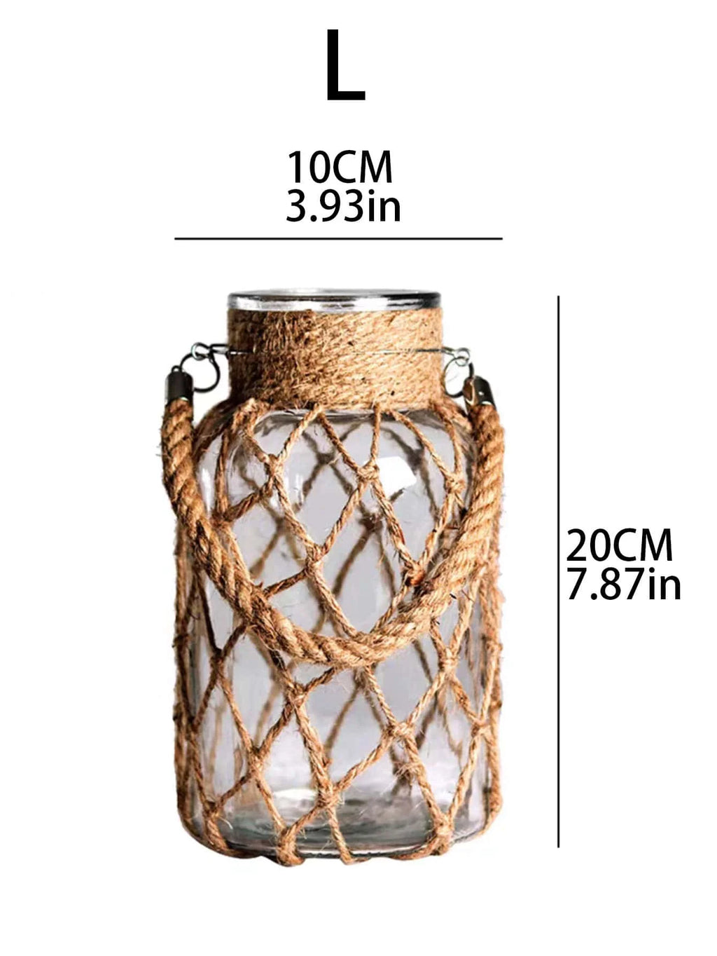Rope Net Glass Vase – Rustic Jute Wrapped