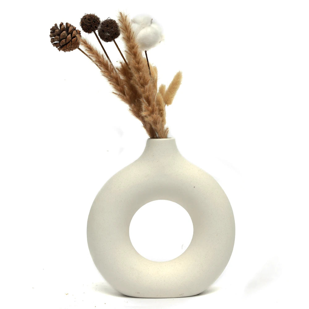 Donut Ceramic Vase – Matte Finish