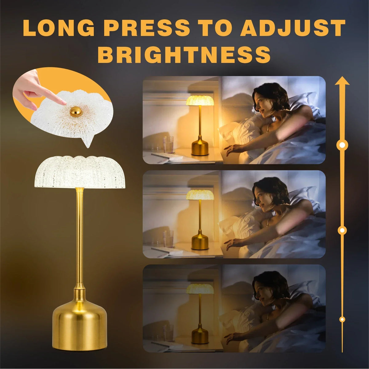 Jellyfish Crystal-Look Cordless Lamp – 3000 mAh, 31.5 cm